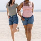 Bella Mid Rise Tummy Control Mid Length Shorts