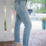 Alexis Light Bleach Splash Boyfriend Jeans