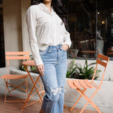 Celeste High Rise With Distressed Crop Wide Leg