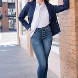 Rose Classic Button Fly Skinny Jeans