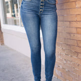 Rose Classic Button Fly Skinny Jeans