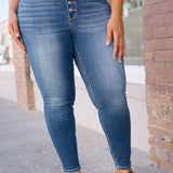 Rose Classic Button Fly Skinny Jeans - PLUS