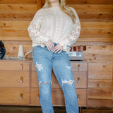 Susie Distressed Straight-Mid Rise Jeans - PLUS