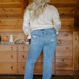 Susie Distressed Straight-Mid Rise Jeans - PLUS