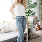 Violet High Rise Contrast Wash Bootcut Jeans