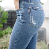 Dessarie High Rise Skinny with Distressed & Shark Bit Hem