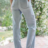 Florence High Rise Light Wash Straight Leg Jeans