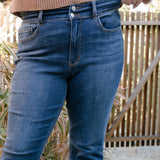 Madison High Rise Vintage Frayed Hem Bootcut Jeans - PLUS