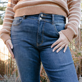 Madison High Rise Vintage Frayed Hem Bootcut Jeans - PLUS