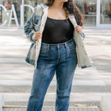 Sally High Rise Front Seam Detail & Cuffed Straight Fit Jeans - PLUS