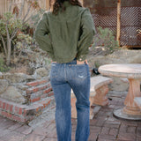 Maddie High Rise 90's Distressed Knee Straight Fit