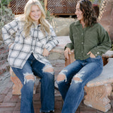 Maddie High Rise 90's Distressed Knee Straight Fit