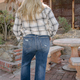 Maddie High Rise 90's Distressed Knee Straight Fit - PLUS