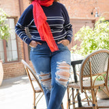 Lauren Mid Rise Distressed Dad Jeans - PLUS