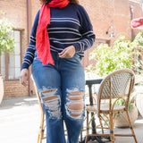 Lauren Mid Rise Distressed Dad Jeans - PLUS