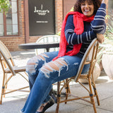 Lauren Mid Rise Distressed Dad Jeans - PLUS