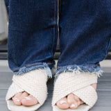 Selena Mid Rise Straight Leg with Fray Hem