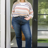 Selena Mid Rise Straight Leg with Fray Hem - PLUS