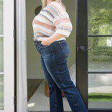 Selena Mid Rise Straight Leg with Fray Hem - PLUS
