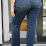 Selena Mid Rise Straight Leg with Fray Hem - PLUS