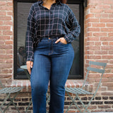 Paisley High Rise Straight Fit Classic Jeans - PLUS