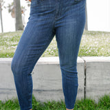 Kinsley Edgy Mid-Rise Skinnies with a Raw Twist - PLUS