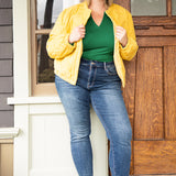 Jennifer Mid Rise Thermal Skinny Jeans - PLUS