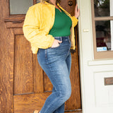 Jennifer Mid Rise Thermal Skinny Jeans - PLUS