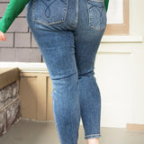 Jennifer Mid Rise Thermal Skinny Jeans - PLUS