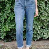 Amber Mid Rise Vintage Wash Non-Distressed Boyfriend