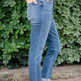 Amber Mid Rise Vintage Wash Non-Distressed Boyfriend
