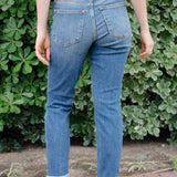 Amber Mid Rise Vintage Wash Non-Distressed Boyfriend