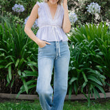 Allison High Rise Front Yoke Retro Wide Leg Jeans