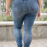 Freya Mid Rise Tummy Control Distressed Skinny - PLUS