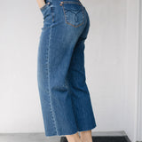 Dolly High Rise Back Pocket Classic Cropped Wide Leg Jeans