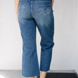 Dolly High Rise Back Pocket Classic Cropped Wide Leg Jeans
