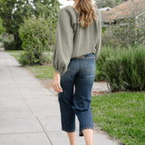Cassandra Mid Rise Tummy Control Crop Wide Leg Jeans