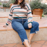 Wren High Rise Button Fly Distressed Hem Crop Wide - PLUS