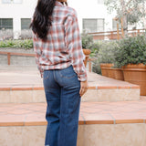 Wren High Rise Button Fly Distressed Hem Crop Wide