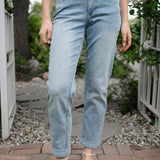 Laney V-Front Cool Denim Cuffed Boyfriend