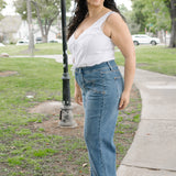 Eliza High Rise Wide Legs with Starry Flair - PLUS