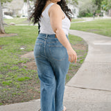 Eliza High Rise Wide Legs with Starry Flair - PLUS