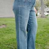 Eliza High Rise Wide Legs with Starry Flair - PLUS