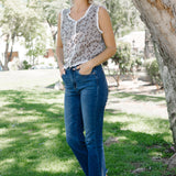 Scarlett High Rise Dark Wash Kick Flare