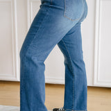 Aubrey Mid Rise Side Seam Detail Straight - PLUS