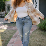 Kaylee High Waist Distressed Dad Jeans - PLUS