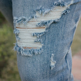 Kaylee High Waist Distressed Dad Jeans - PLUS