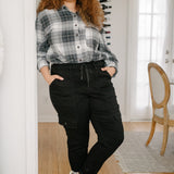 Celeste High Rise Cuffed Cargo Joggers - PLUS