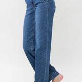 Clementine High Rise Double Button Wide Leg Denim Jeans