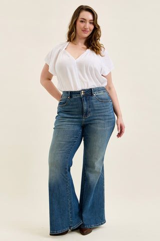 Jaqueline Flare With Double Button And Shield Pockets - PLUS